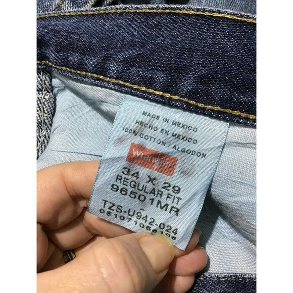 Wrangler Men's High Rise Dark Wash Jeans 34x29 - Picture 9 of 10